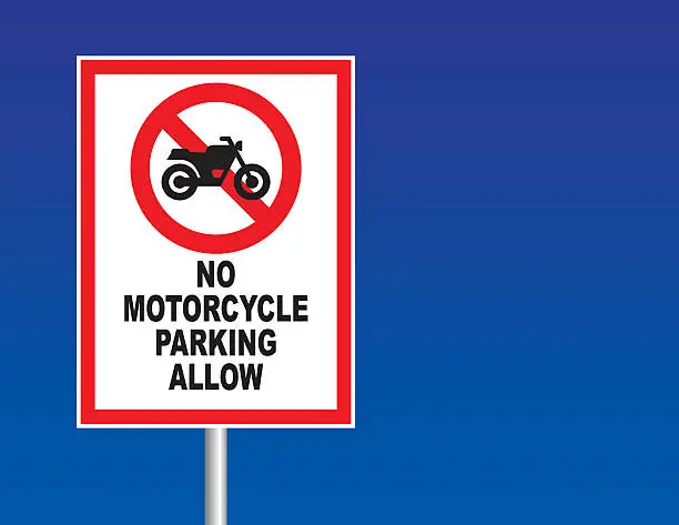 Vector illustration of No motorcycle parking sign