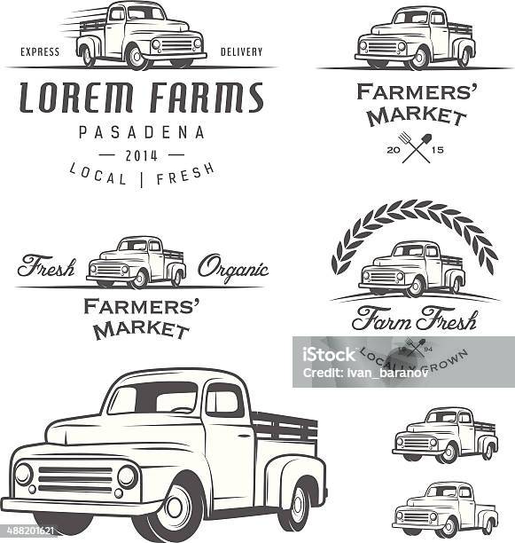Set Of Retro Farming Labels Badges And Design Elements Stock Illustration - Download Image Now