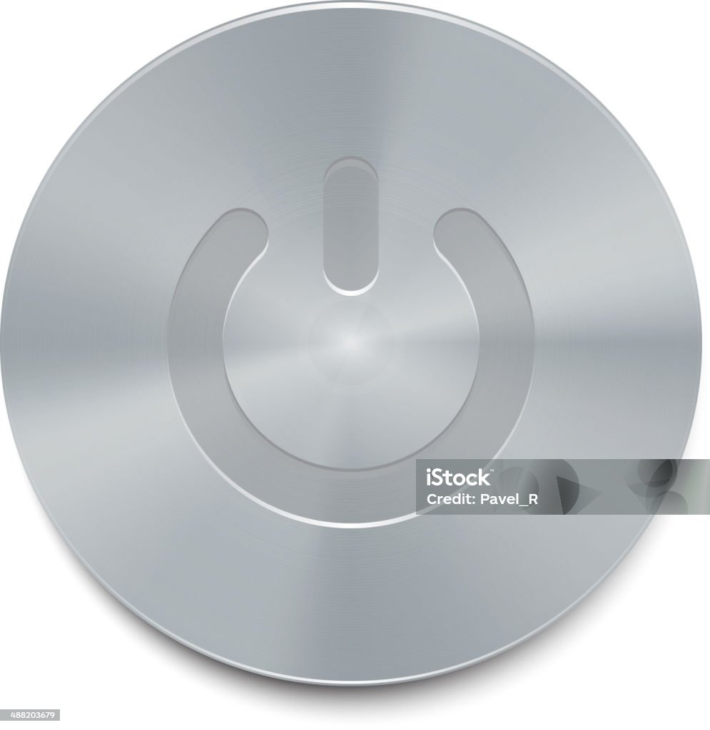 Power Silver Button Metal Power Button Vector Stock Illustration - Download Image Now ...