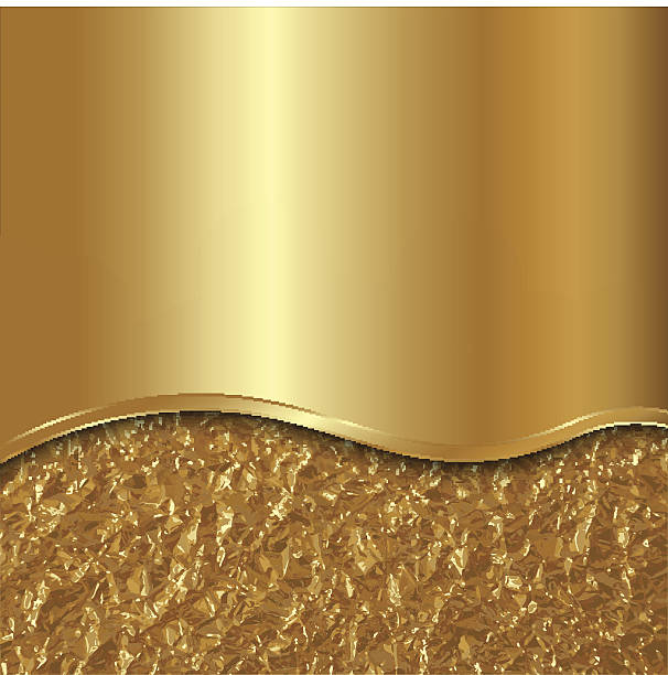 wektor streszczenie złote tło z krzywej i folia - gold metal textured brass stock illustrations