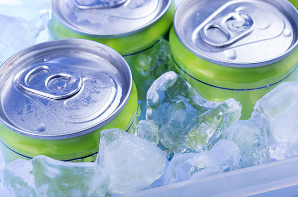 istock green Soda can in crushed ice 488205019