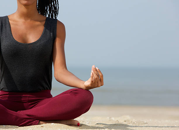 istock Woman in lotus position 488205203