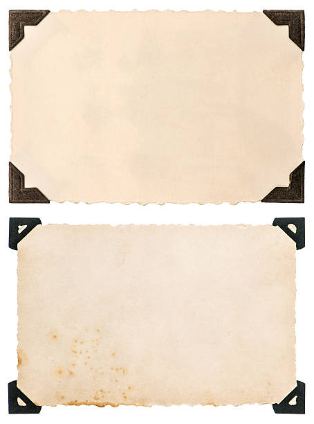 istock old photo card with corner isolated on white 488205979