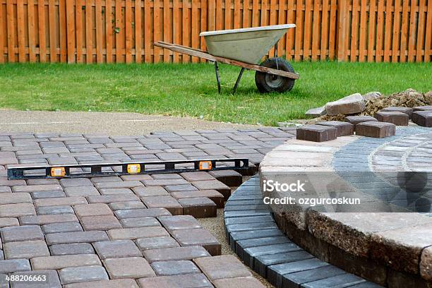 Patio Work Stock Photo - Download Image Now - Patio, Paving Stone, Masonry