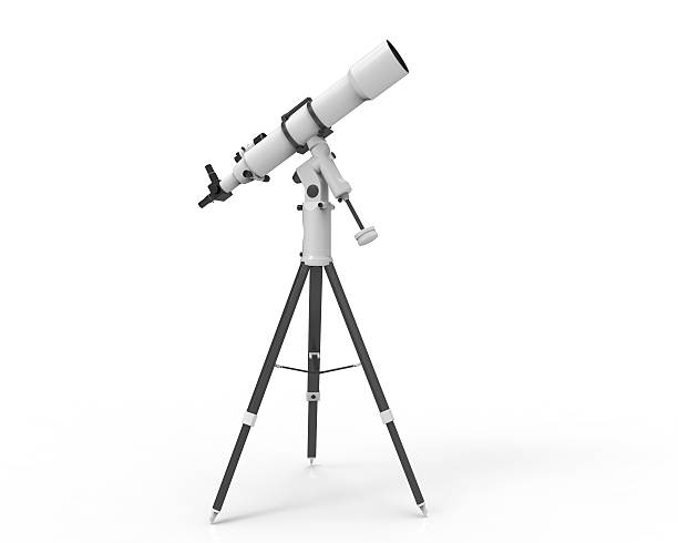 Telescope Isolated Telescope isolated on white background. 3D render telescope lens stock pictures, royalty-free photos & images
