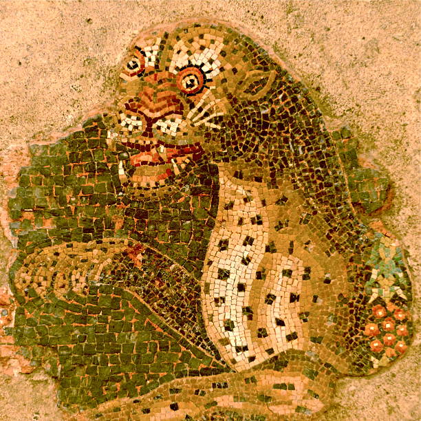 istock Greece, Delos, mosaics, panther, tiling, tradition, close-up 488208006