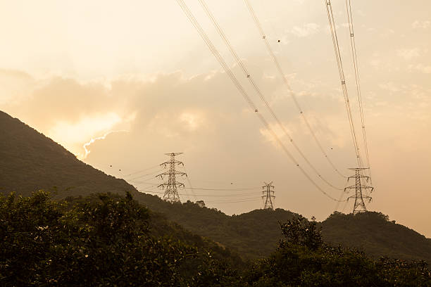 istock Power lines in hong kong back country 488208378