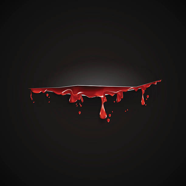 cut with th blood template. Black background cut with th blood template. Black background knife wound illustrations stock illustrations