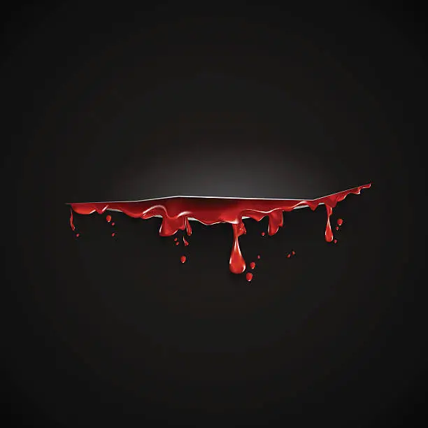 Vector illustration of cut with th blood template. Black background