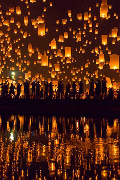 Yi Peng festival, Chiang Mai, Thailand Yi peng festival is a buddhism celebration in Thailand loi krathong stock pictures, royalty-free photos & images