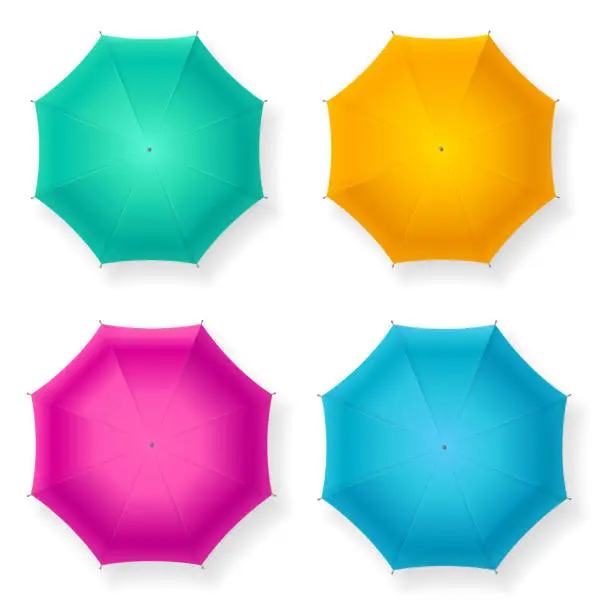 Vector illustration of Umbrella Set. Vector