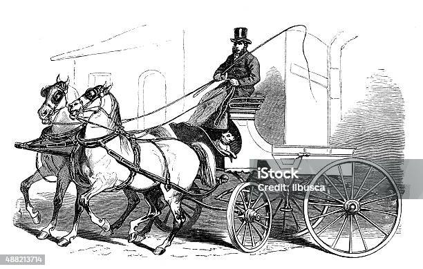 Antique Illustration Of Horse Carriage Stock Illustration - Download Image Now - Hansom Cab, 19th Century Style, Horsedrawn