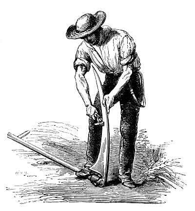 Antique illustration of farmer