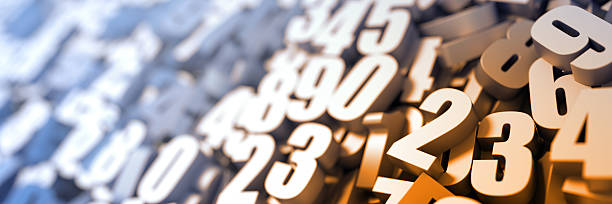 Numbers close up stock photo