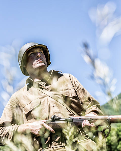 istock US Army World War II Infantry Soldier on Patrol 488215112