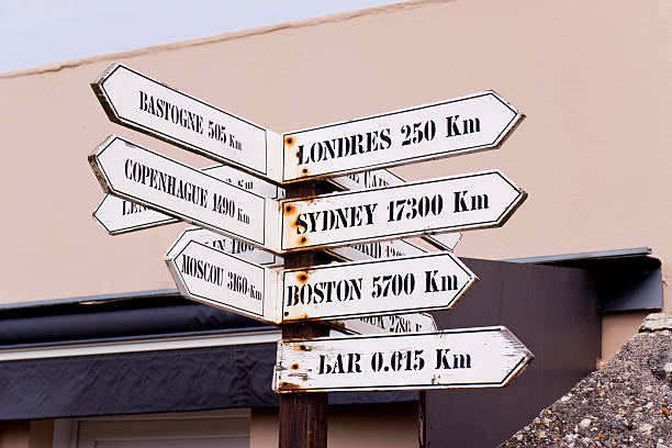 istock Signs Pointing to Various World Capitals 488216898