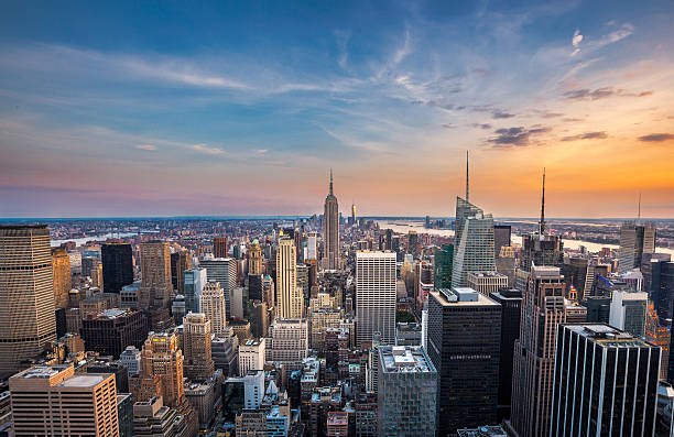 istock New York City midtown skyline at sunset. 488217260