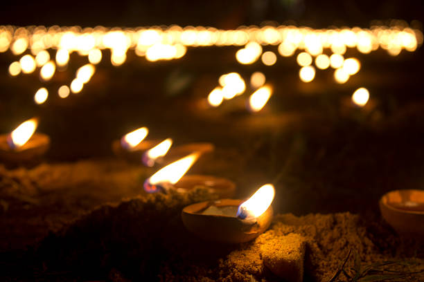 istock Traditional Diwali lamps and candles 488218453