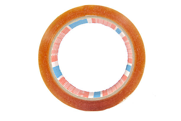 istock Side view roll of adhesive tape isolated on a white 488218672