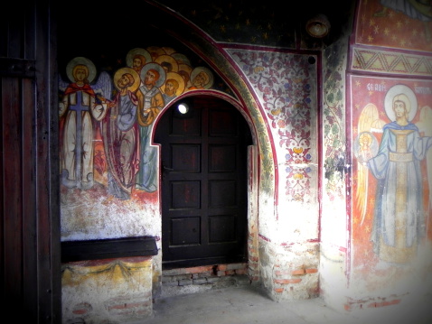 Religious paintings in a very old Orthodox church