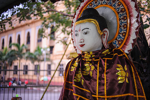 istock Buddha Statue at Sule Pagoda, Yangon, Burma 488221353