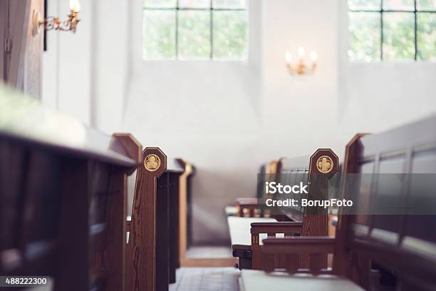 Church Benches Stock Photo - Download Image Now - Church, Empty, No People