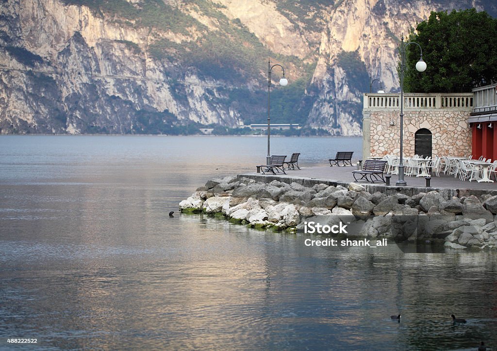 Torbole at Lake Garda,Italy peaceful morning at Trento,Lake Garda 2015 Stock Photo