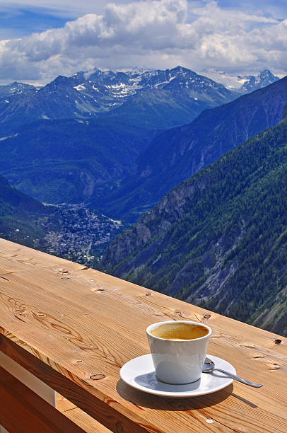istock Cup of coffee on the top 488222756