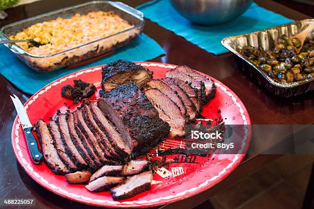 Texas Bbq Brisket Platter Stock Photo - Download Image Now - Barbecue - Meal, Plant Bark, Brisket