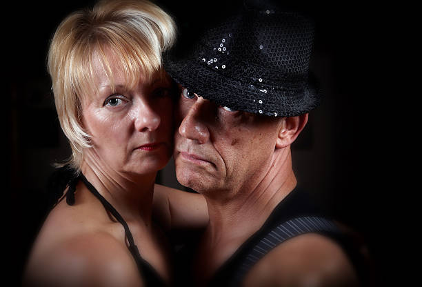 Madrid, Spain. March 9 2022. Multiracial dance couple performs dance acrobatics in Madrid\