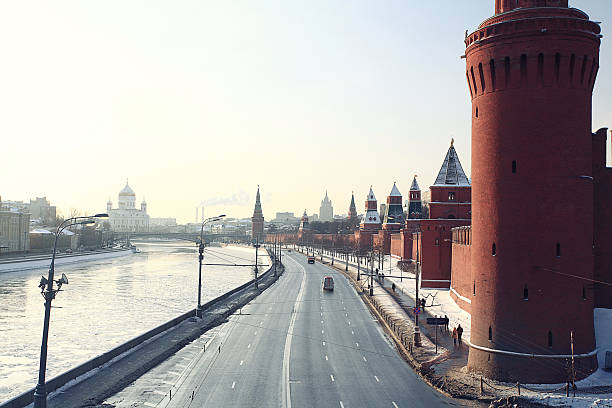 istock Moscow Kremlin Cathedral winter landscape embankment 488241480