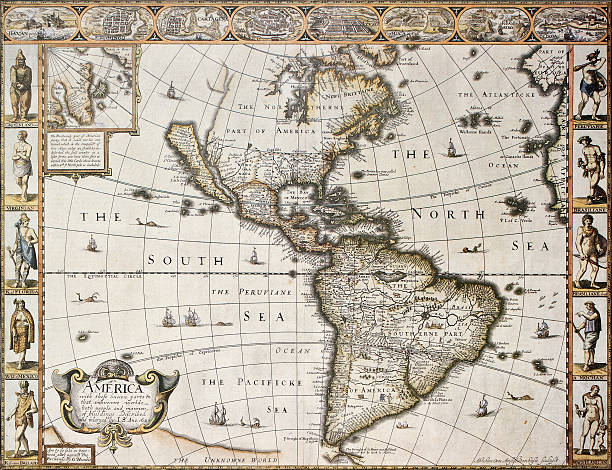 아메리카 늙음 맵 - map latin america the americas south stock illustrations