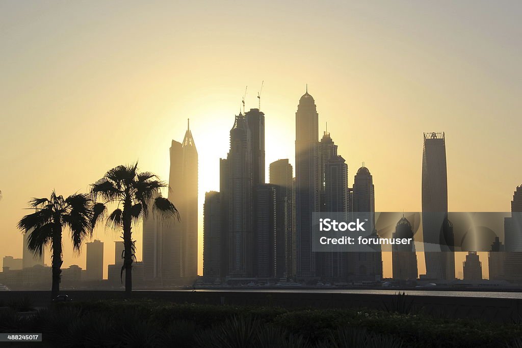 the skyline of Dubai, UAE the skyline of Dubai, UAEthe skyline of Dubai, UAE Aerial View Stock Photo