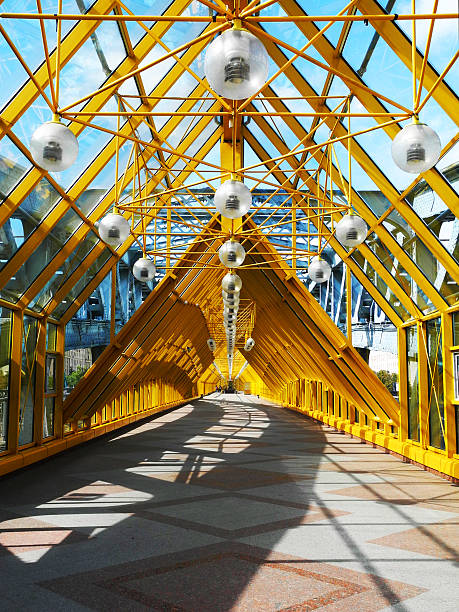 istock Yellow bridge of trusses and beams 488246219