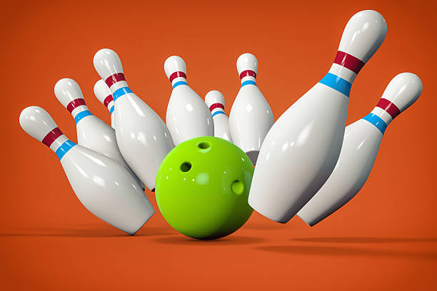 istock 3D Bowling Background. Accuracy, target or success concept. 488246944