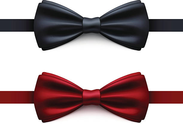 Bow Tie Black and Red Vector Bow Tie. Black and red bow tie. Vector Illustration EPS10 transparency effect. bow tie stock illustrations