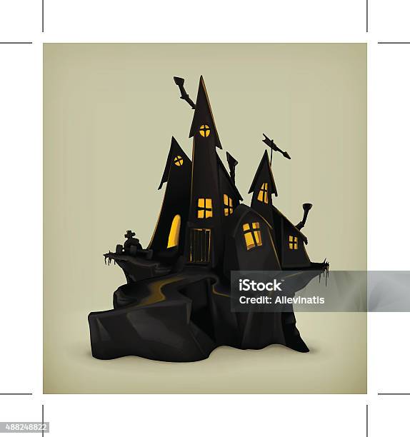Halloween Witch Castle Stock Illustration - Download Image Now - 2015, Autumn, Celebration