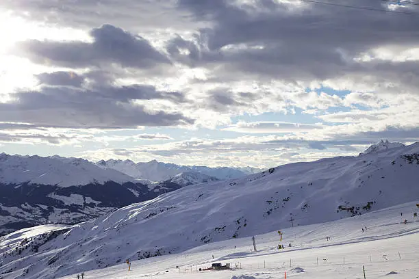 Skiregion in the Alps in Switzerland