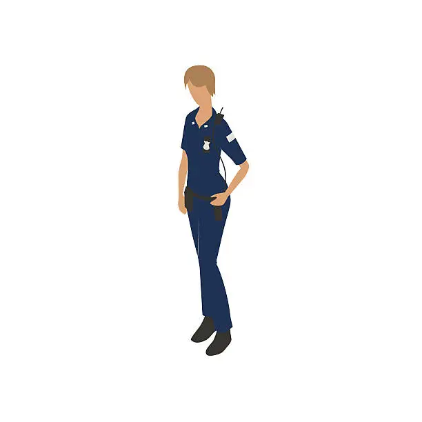 Vector illustration of Police woman illustration