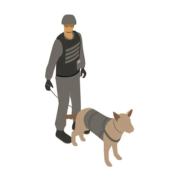 Vector illustration of SWAT with dog illustration