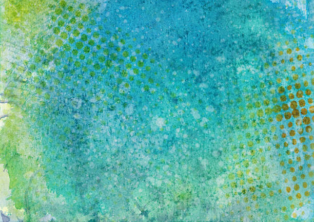 istock Hand painted texture with mottled green and blue colors 488253248