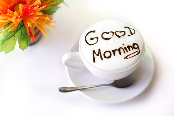 istock Good morning on the coffee cup. 488258947