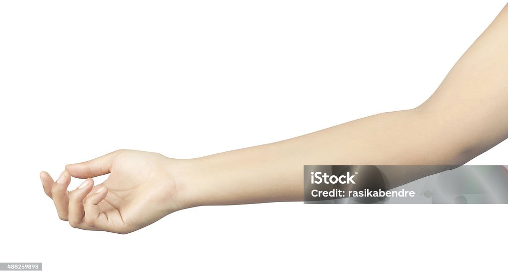 open female hand to hold something Women Stock Photo