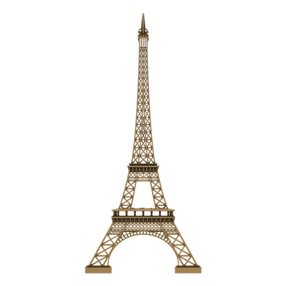 Eiffel tower isolated at the white background