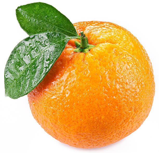 istock Orange with leaves  on a white background. 488261941