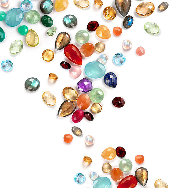 istock Bright real gems collection on the white background. 488262367