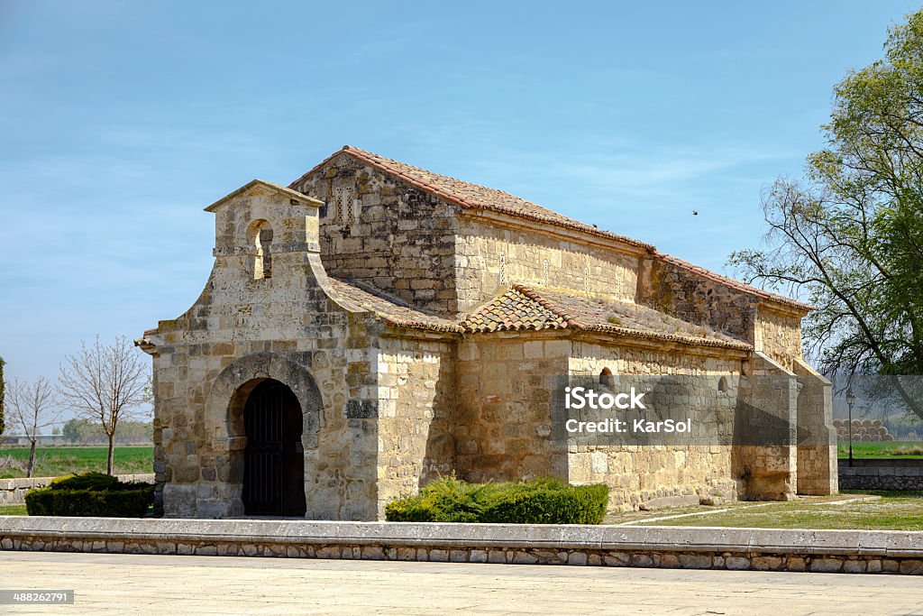 Church of San Juan Bautista, Banos de Cerrato Church of San Juan Bautista, Banos de Cerrato, Palencia, Spain. Seventh century, declared National Monument Architecture Stock Photo