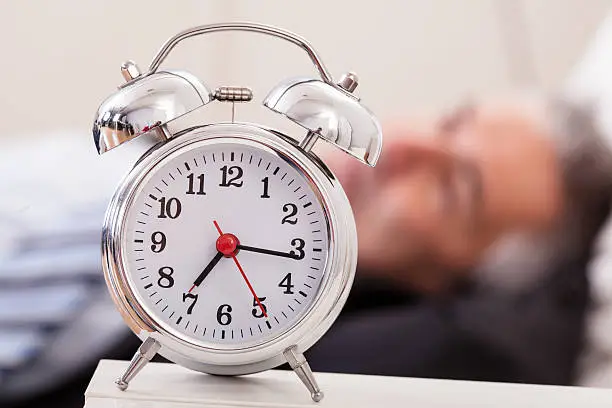 Photo of Alarm Clock In Front Of Man Sleeping