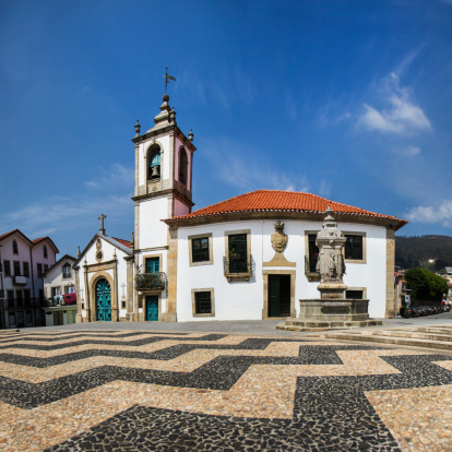 XXL panorama of church and town square (Arouca, Portugal)