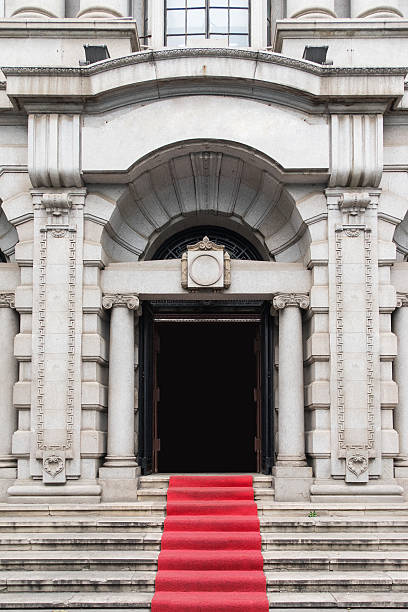 istock Western Style Government Building Gate With Red Carpet 488265231